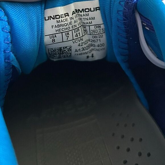 Under Armour Men's Yard Low Turf Baseball Shoe, Royal White & Blue New with tag - Picture 7 of 7